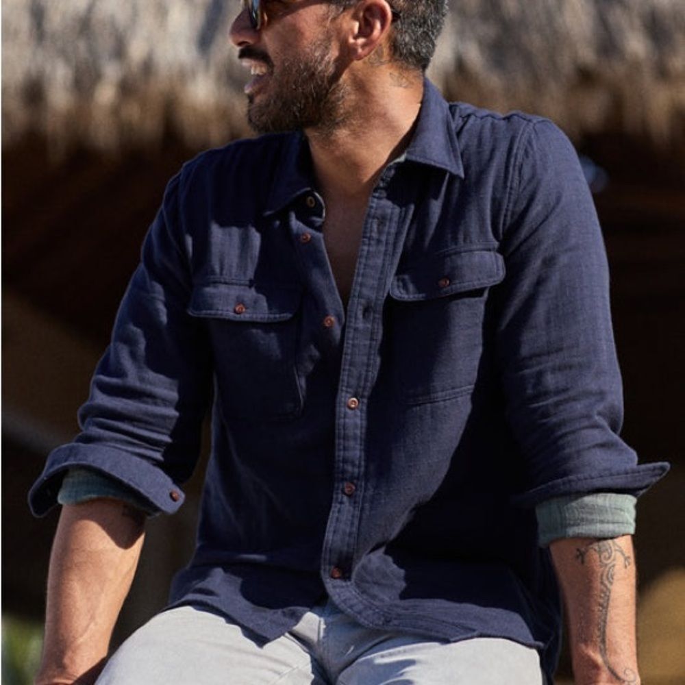 OUTERKNOWN The Slowdown Shirt blue size S/P‎ NWT in packaging